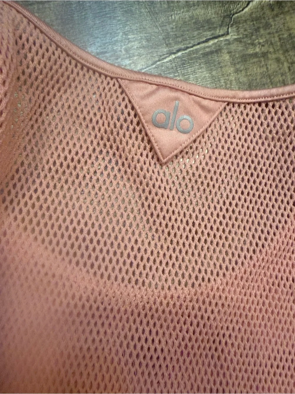 ALO Yoga Pink Mesh Racerback Tank Top